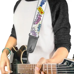 Guitar Strap - Sound Effects White Pastel