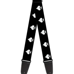 Guitar Strap - Spade Black White