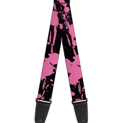 Guitar Strap - Splatter Black Pink