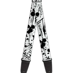 Guitar Strap - Splatter White Black