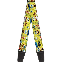 Guitar Strap - SpongeBob Expressions Stripe Blue