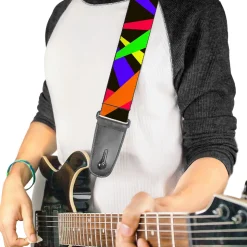 Guitar Strap - Spotlight Black Multi Neon
