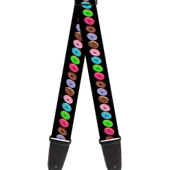 Guitar Strap - Sprinkle Donuts Black Multi Color