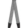 Guitar Strap - Square Lines White Black