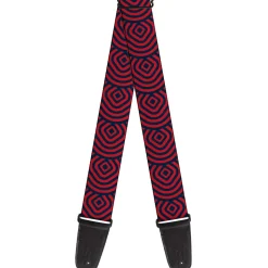 Guitar Strap - Square Target Red Navy