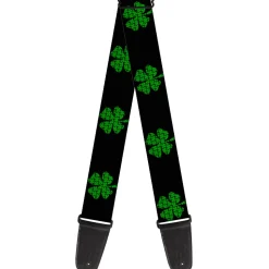 Guitar Strap - St Pat's Black Clovers