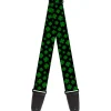 Guitar Strap - St Pat's Clovers Scattered Black Green