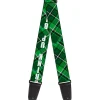 Guitar Strap - St Pat's DRINK UP BITCHES Beer Mugs Stacked Shamrocks Greens White Gold