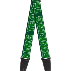 Guitar Strap - St Pat's DRINKING TEAM Shamrocks Black Green White