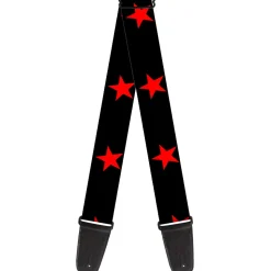 Guitar Strap - Star Black Red