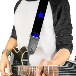 Guitar Strap - Star Black Blue