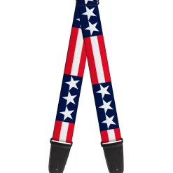 Guitar Strap - Stars & Stripes Blue White Red White