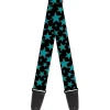 Guitar Strap - Stars Multi Stars Black Turquoise