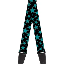 Guitar Strap - Stars Multi Stars Black Turquoise
