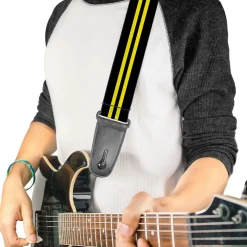 Guitar Strap - Stripe Black Yellow