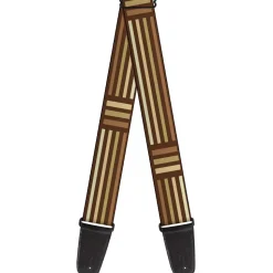 Guitar Strap - Stripe Blocks Browns