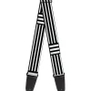 Guitar Strap - Stripe Blocks Black White
