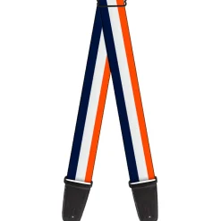 Guitar Strap - Stripe Navy White Orange