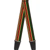 Guitar Strap - Stripe Transitions Black Red Green Yelow