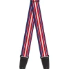 Guitar Strap - Striped Blue Red White