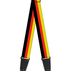 Guitar Strap - Stripes Black Red Yellow
