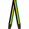 Guitar Strap - Stripes Black Yellow Green