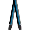 Guitar Strap - Stripes Black Turquoise Gray