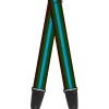 Guitar Strap - Stripes Brown Green Baby Blue
