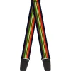 Guitar Strap - Stripes Navy Red Yellow Black White Green