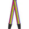 Guitar Strap - Stripes Purple Orange Green Yellow Pink Blue