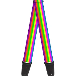 Guitar Strap - Stripes Purple Orange Green Yellow Pink Blue