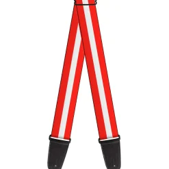 Guitar Strap - Stripes Red White Red