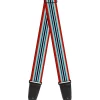 Guitar Strap - Stripes Red Blues White