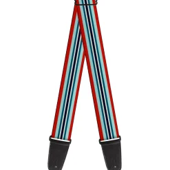 Guitar Strap - Stripes Red Blues White