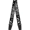Guitar Strap - Sugar Skulls Black White