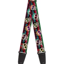 Guitar Strap - Sugar Skulls Zarape Multi Color