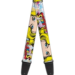 Guitar Strap - SUPERGIRL w Face CLOSE-UP