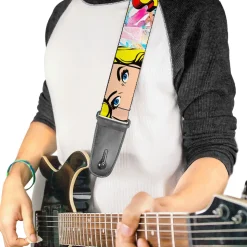 Guitar Strap - SUPERGIRL w Face CLOSE-UP