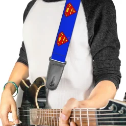 Guitar Strap - Superman Shield Blue