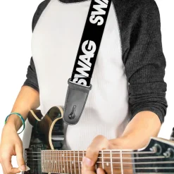 Guitar Strap - SWAG Black White