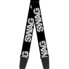 Guitar Strap - SWAG Black Plaid X White Gray