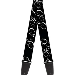 Guitar Strap - SWAG Script Black White