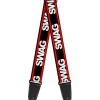Guitar Strap - SWAGG Black White Red Stripe