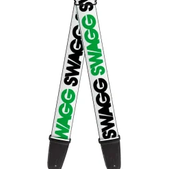 Guitar Strap - SWAGG White Black Green