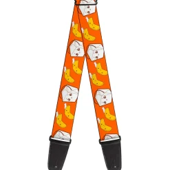 Guitar Strap - Take Out Fortune Cookies Orange