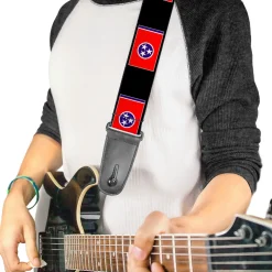 Guitar Strap - Tennessee Flags Black