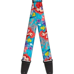 Guitar Strap - The Little Mermaid Ariel & Flounder Vivid Underwater Poses