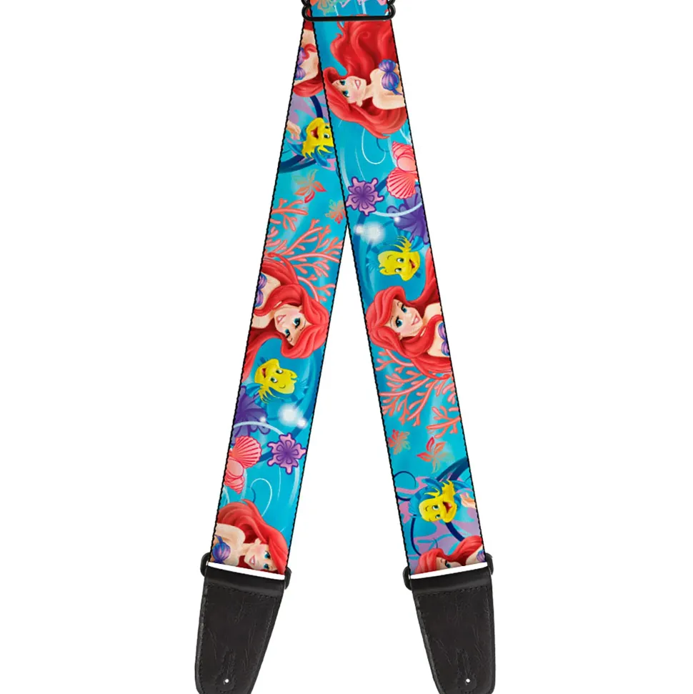 Guitar Strap - The Little Mermaid Ariel & Flounder Vivid Underwater Poses