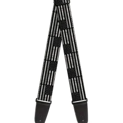 Guitar Strap - Thin Gray Line Flag Weathered Black/Grays