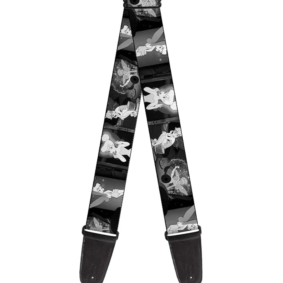 Guitar Strap - Tinker Bell Scenes Black White